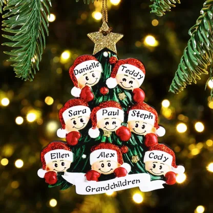 Personalised Family Christmas Ornament Custom 7 Names Hanging Ornament Gifts For Family-Jessemade AU