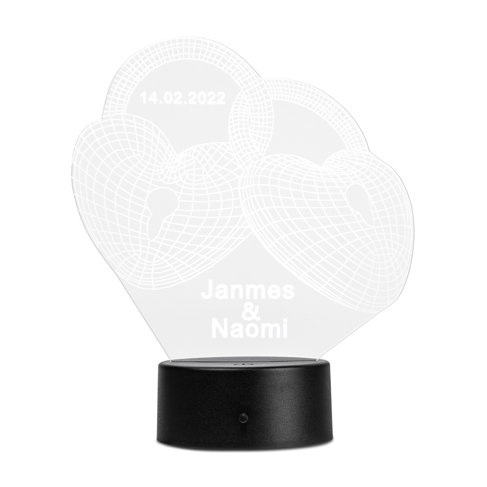 Custom 3D Love Lock Night Light With Name LED Lamp Gifts For Couple-Jessemade AU