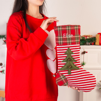 Personalised Christmas Stocking Ornaments Custom 1 Name Gift Bag Christmas Gifts for Family and Friends-Jessemade AU