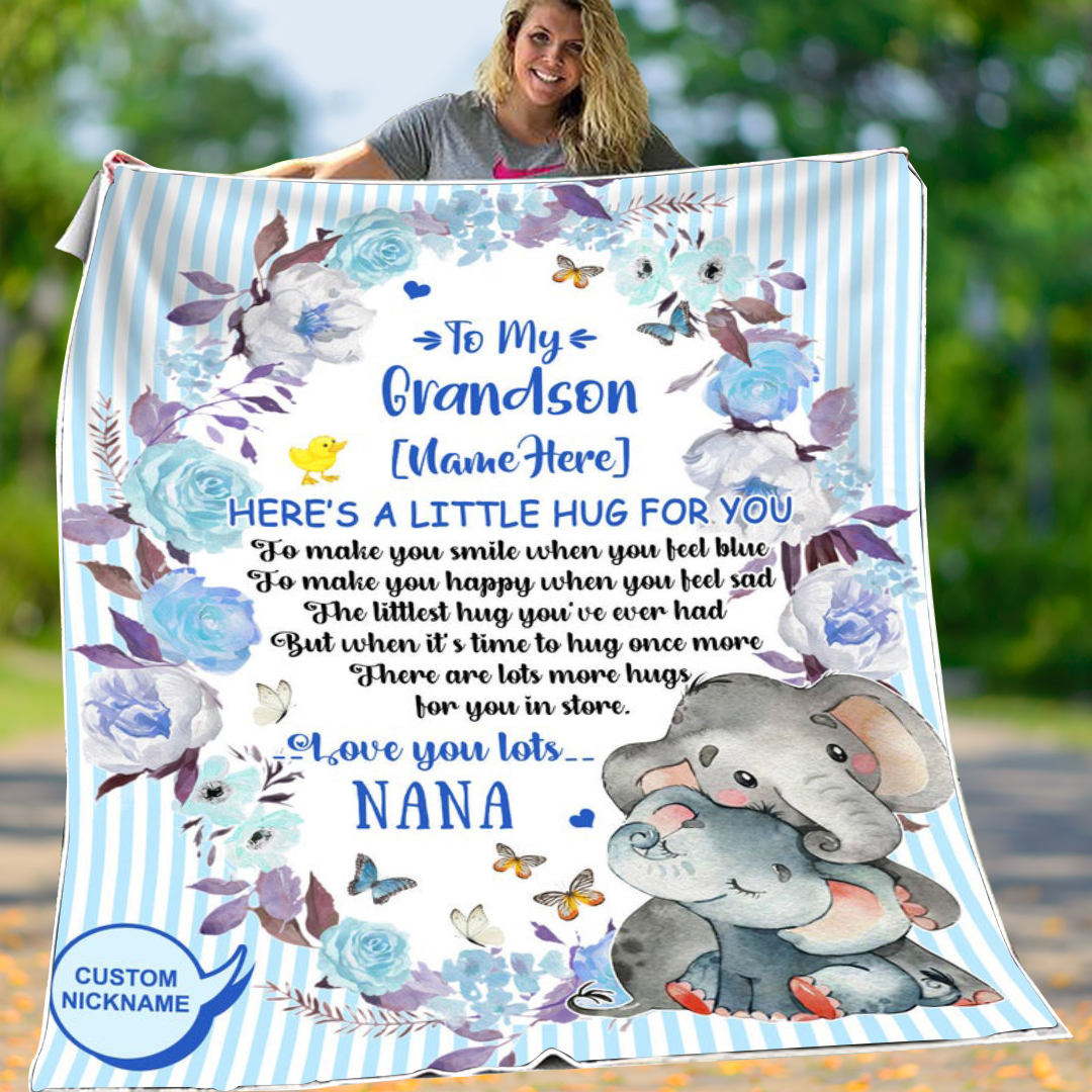 To My Grandson-Personalised Fleece Blanket-Jessemade AU
