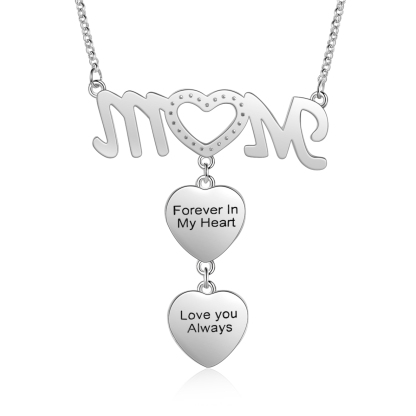 Mother's Day Gifts Personalised Mom Necklace Custom 2 Photos Heart Necklace for Mom-Jessemade AU