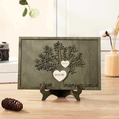 Family Tree Wood Frame Personalised Family Tree Sign Custom 2 Names Plaque-Jessemade AU