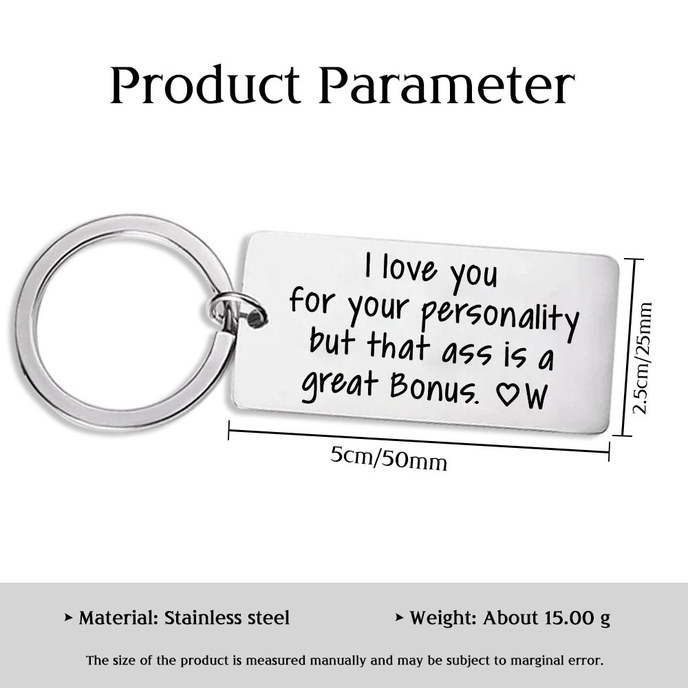 Personalised Letter Keychain Funny Keychain Stainless Steel Valentine's Day Couple Gift-Jessemade AU
