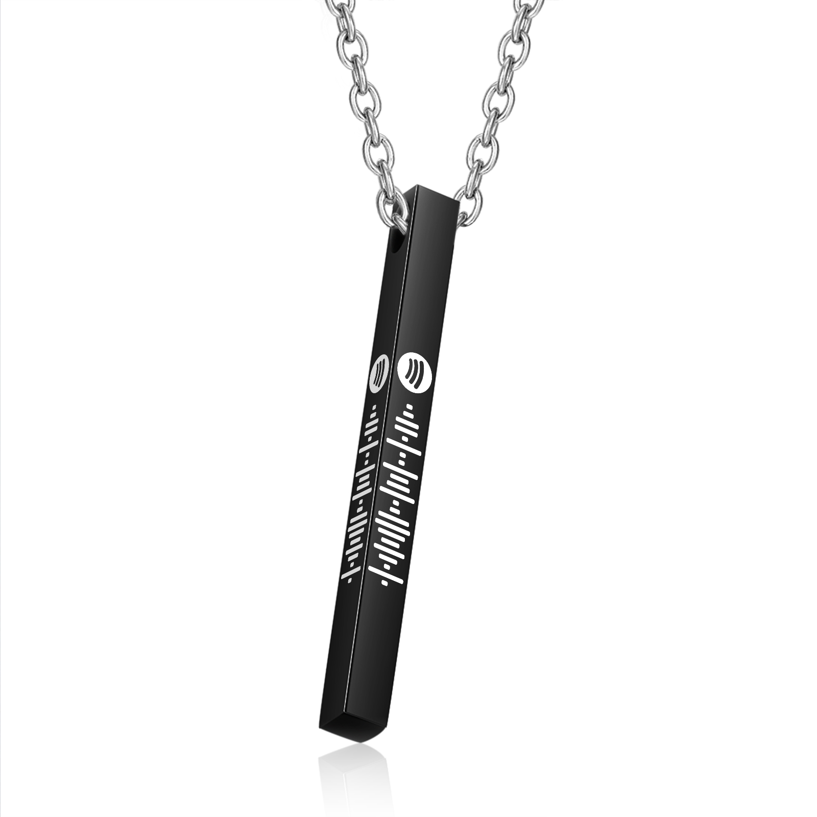 Personalised 3D Vertical Bar Necklace Customised Music Spotify Code Necklace for Her Him