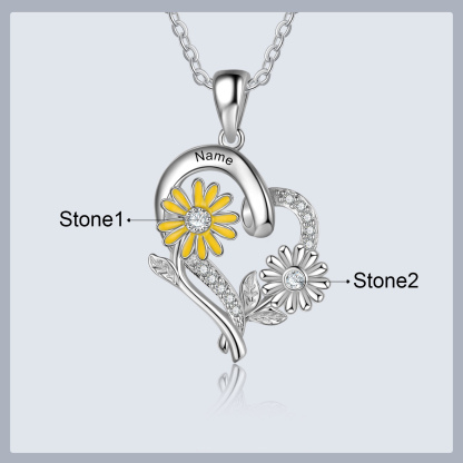 Personalised April Birthflower Necklace With Birthstones Custom 1 Name Necklace For Her-Jessemade AU