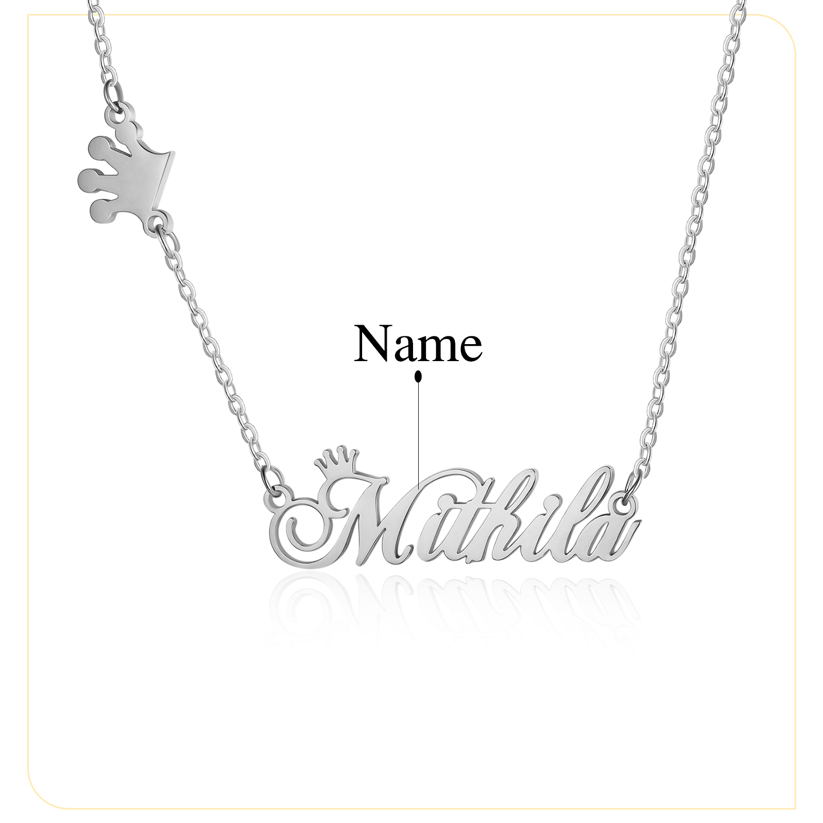 Personalised Crown Necklace Custom 1 Name Necklace Classic Jewelry Gift For Her-Jessemade AU