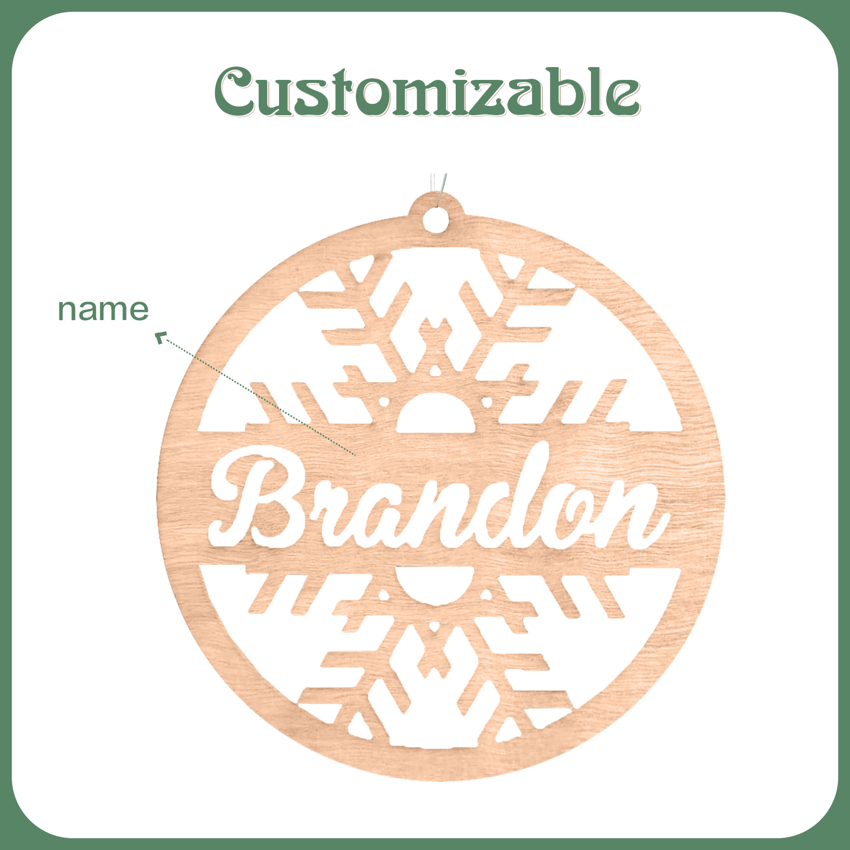 Customised Name Christmas Ornaments Snowflake Circle Ornament Personalised Gifts for Family Friends-Jessemade AU