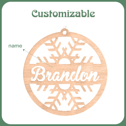 Customised Name Christmas Ornaments Snowflake Circle Ornament Personalised Gifts for Family Friends-Jessemade AU