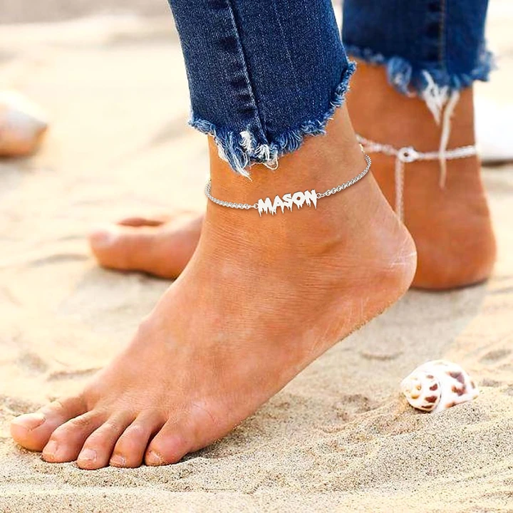 Jessemade Adjustable Personalised Name Anklet for Women-Jessemade AU
