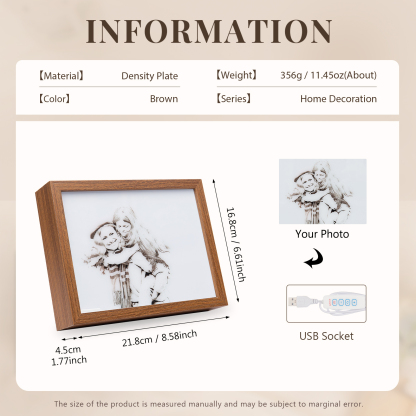 Personalised Photo Frame Night Light Changeable Colour Lamp Home Decor Personalised Gifts for Family Friends-Jessemade AU