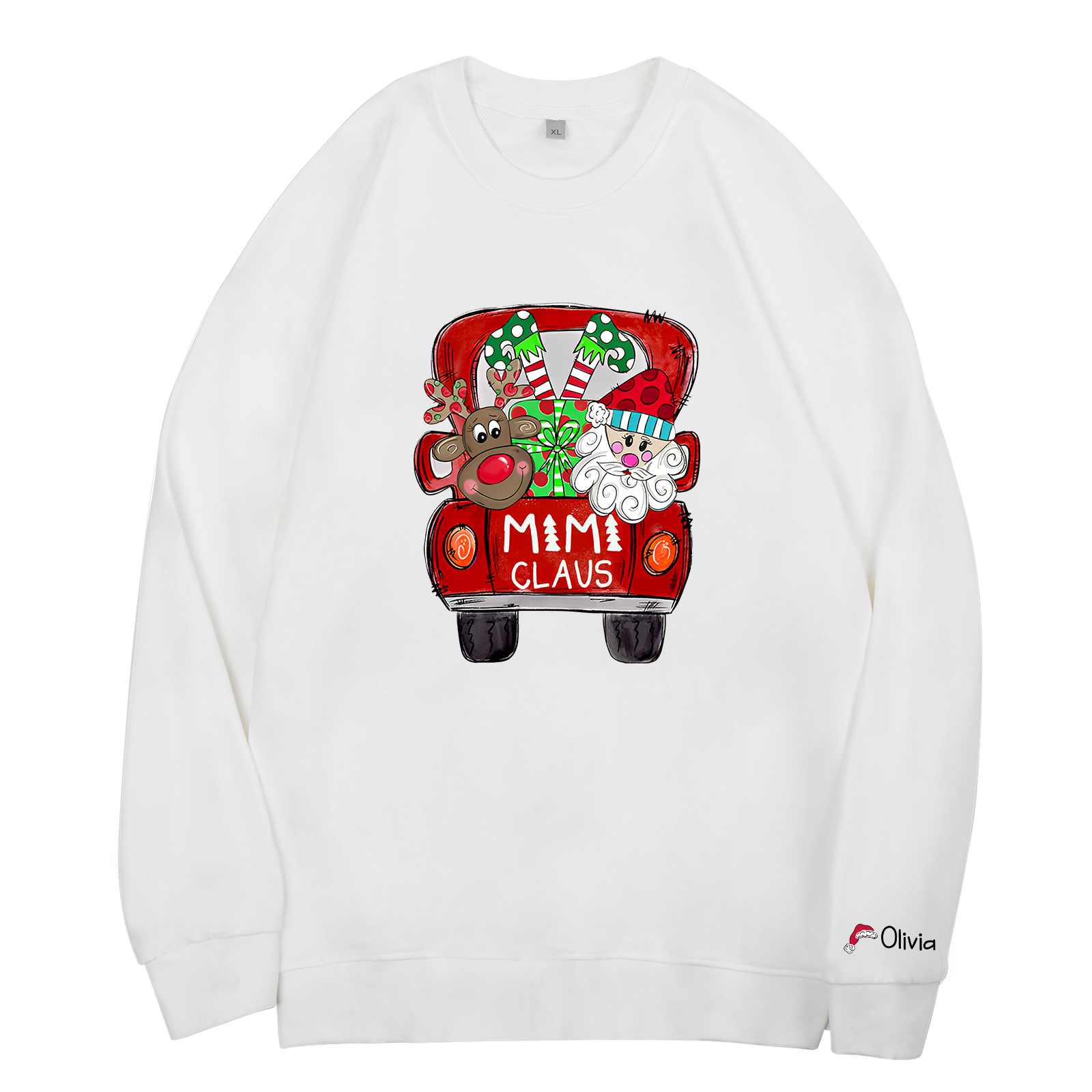 1 Name - Personalised Christmas Sweatshirt Custom Name & Text Sweatshirt Mimi Claus Sweatshirt Gift for Family -Jessemade AU