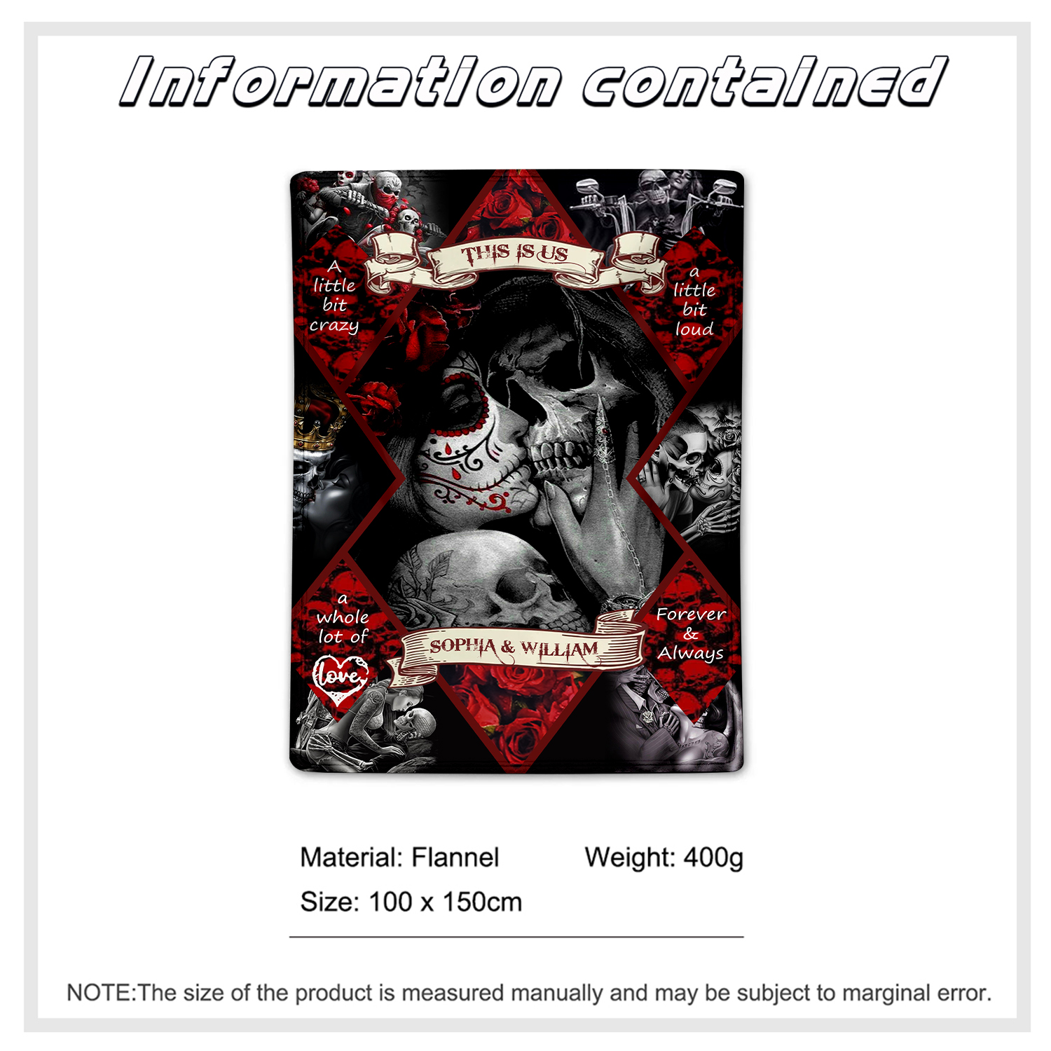 Personalised Couple Blanket Customised 2 Names Blanket Valentine's Day Anniversary Gift for Couples-Jessemade AU