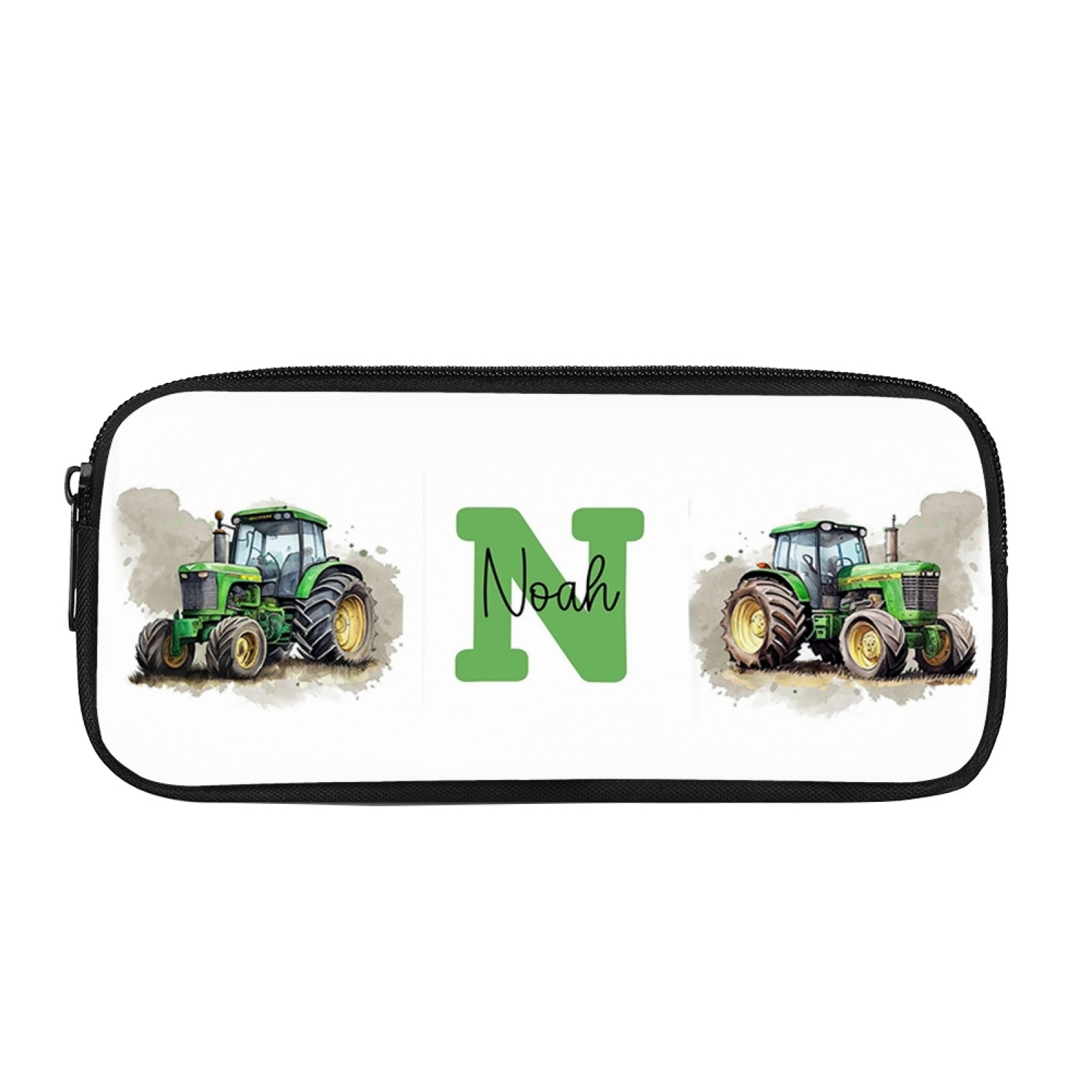 Personalised  Name Pencil Case Green Bulldozer Pen Bag Zipper Back to School Gifts for Student-Jessemade AU