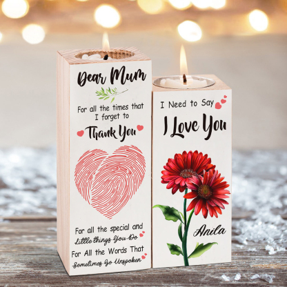 Dear Mum Candle Holder Custom Name Wooden Candlestick - For All The Times That I Forget To Thank You-Jessemade AU