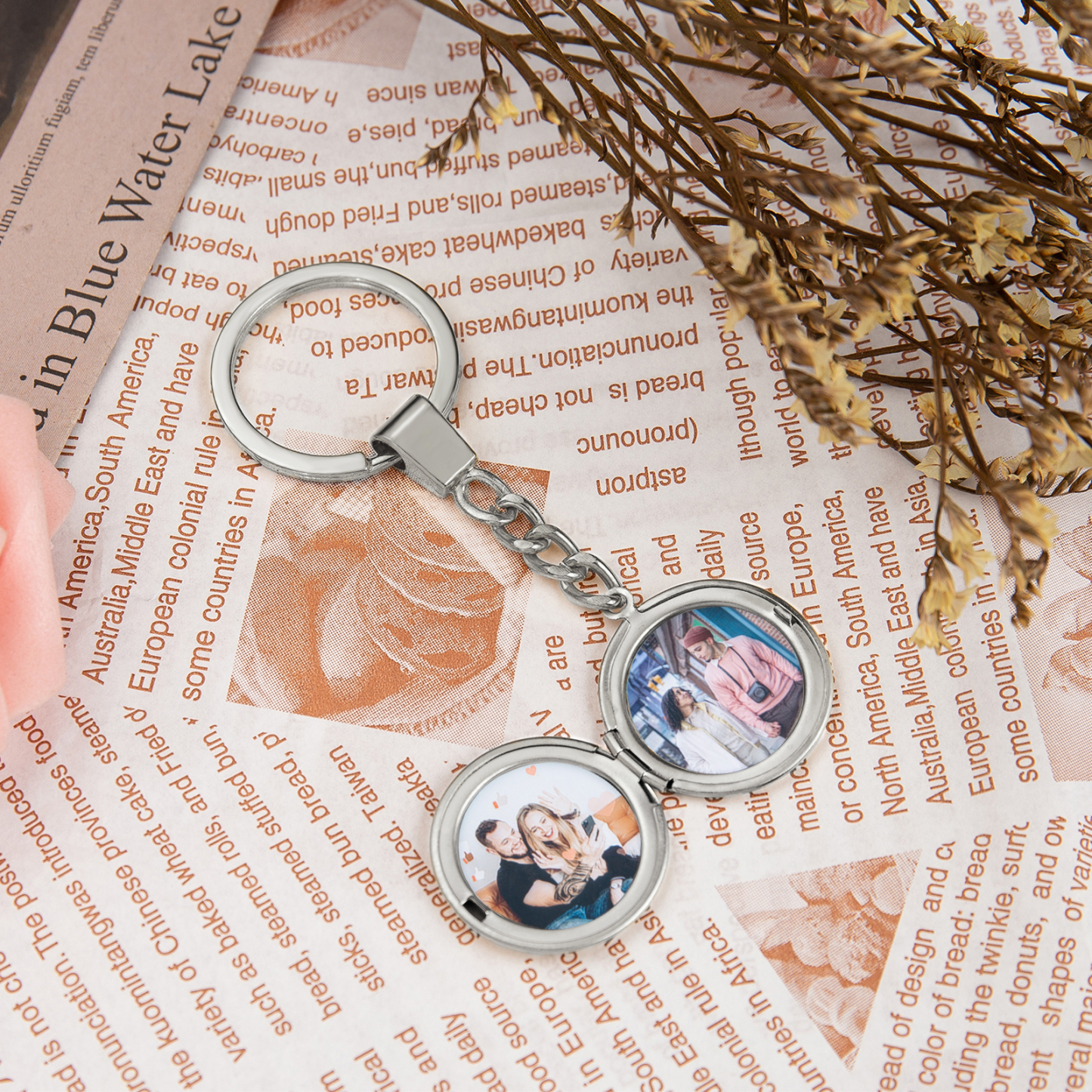 Personalised Photo Keychain Custom 2 Photos Gifts For Him-Jessemade AU