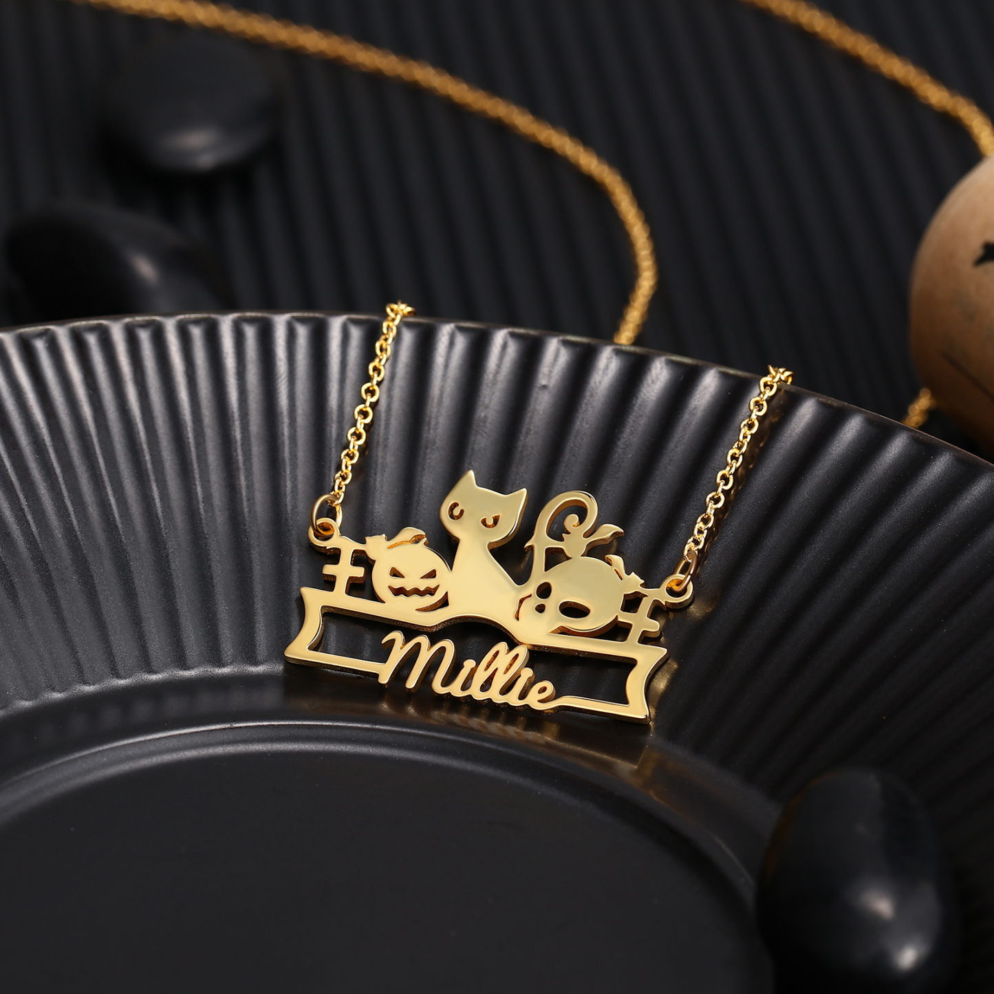 Personalised Halloween Necklace Custom 1 Name Necklace Gift For Women-Jessemade AU