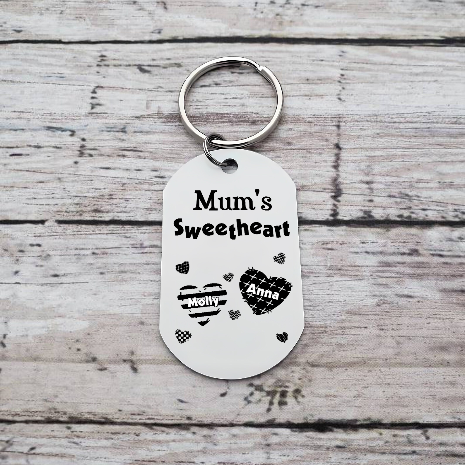 Personalised 2 Names Keychain Hearts Family Keychain Mother's Day Gift - Mum's Sweetheart-Jessemade AU