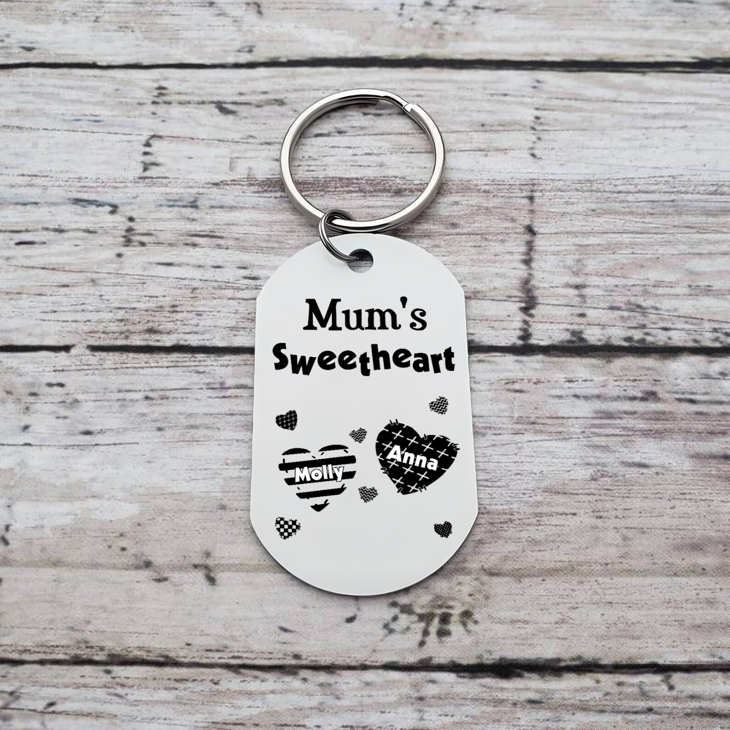 Personalised 2 Names Keychain Hearts Family Keychain Mother's Day Gift - Mum's Sweetheart-Jessemade AU