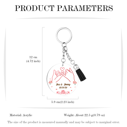 Personalised Pinky Swear Couple Keyring Custom 2 Names & Date Acrylic Keychain Valentine's Day Anniversary Gift for Couples-Jessemade AU