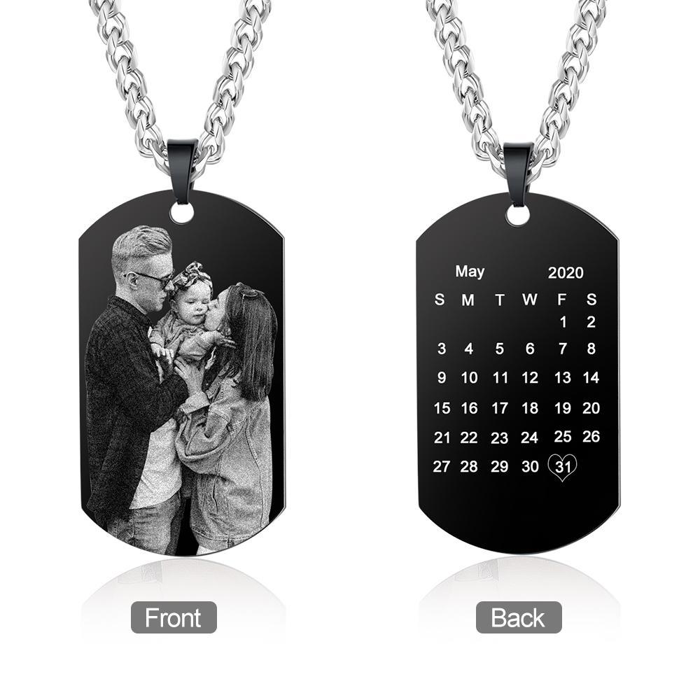 Personalised Photo Tag Necklace Custom Photo Cuban Chain Necklace Gifts For Father-Jessemade AU