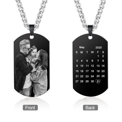 Personalised Photo Tag Necklace Custom Photo Cuban Chain Necklace Gifts For Father-Jessemade AU