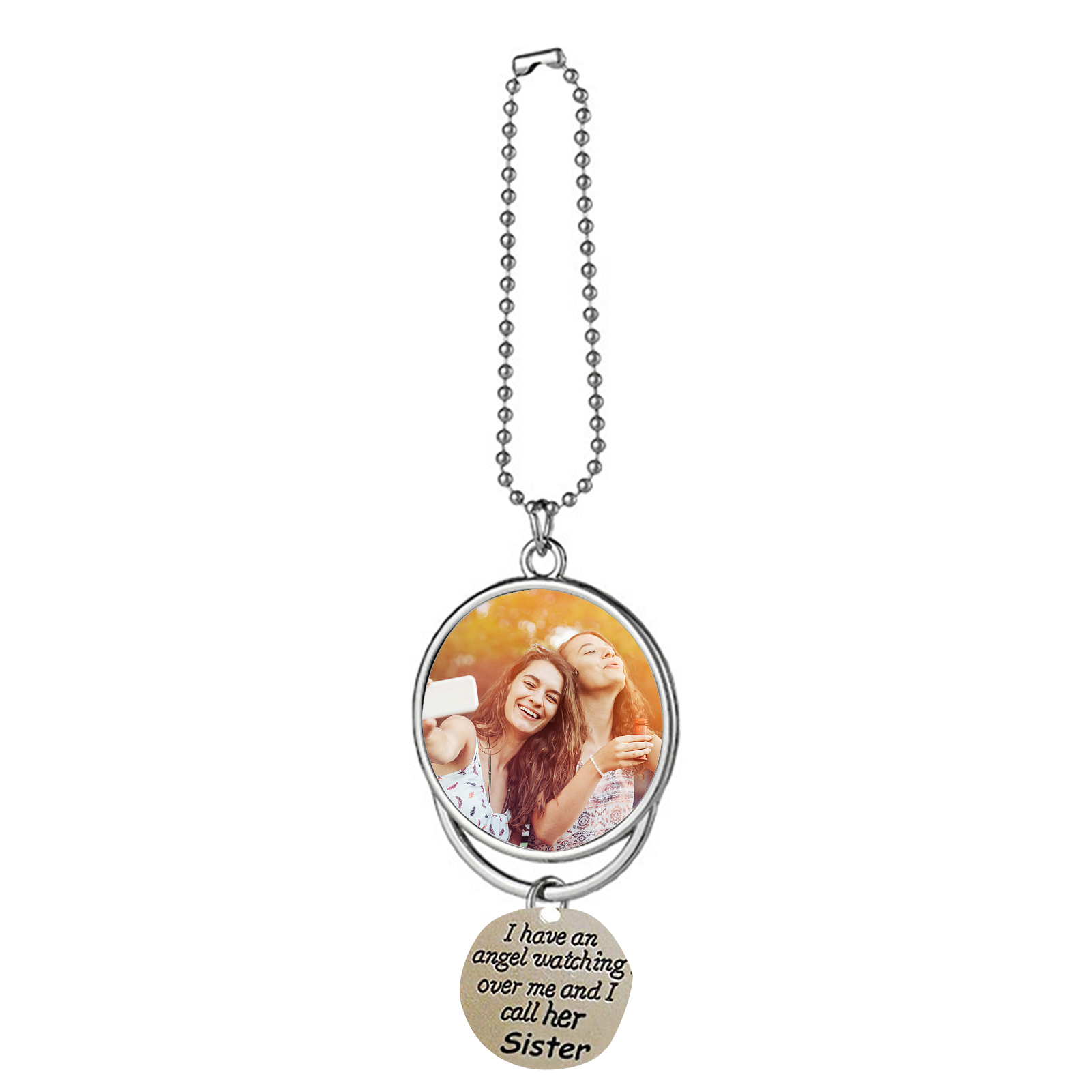 Personalised Photo Ornament I Have an Angel Watching Over Me Car Hanging Gifts-Jessemade AU