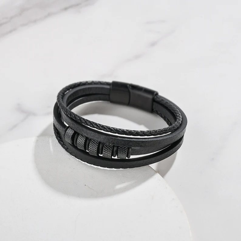 To My Grandson Leather Bracelet "I’ll always be with you" Inspirational Gifts For grandon-Jessemade AU