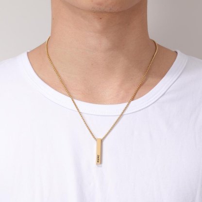 Personalised 3D Bar Necklace 4 Side Vertical Bar Necklace For Her-Jessemade AU