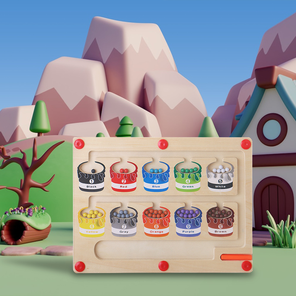Magnet Maze Toy Wooden Magnetic Counting Board Set With Math Pen Number & Colour Maze Game Educational Toy Gift for Boys Girls-Jessemade AU
