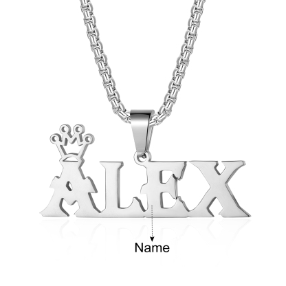 Personalised Crown Name Necklace Classic Jewelry Gift For Her-Jessemade AU