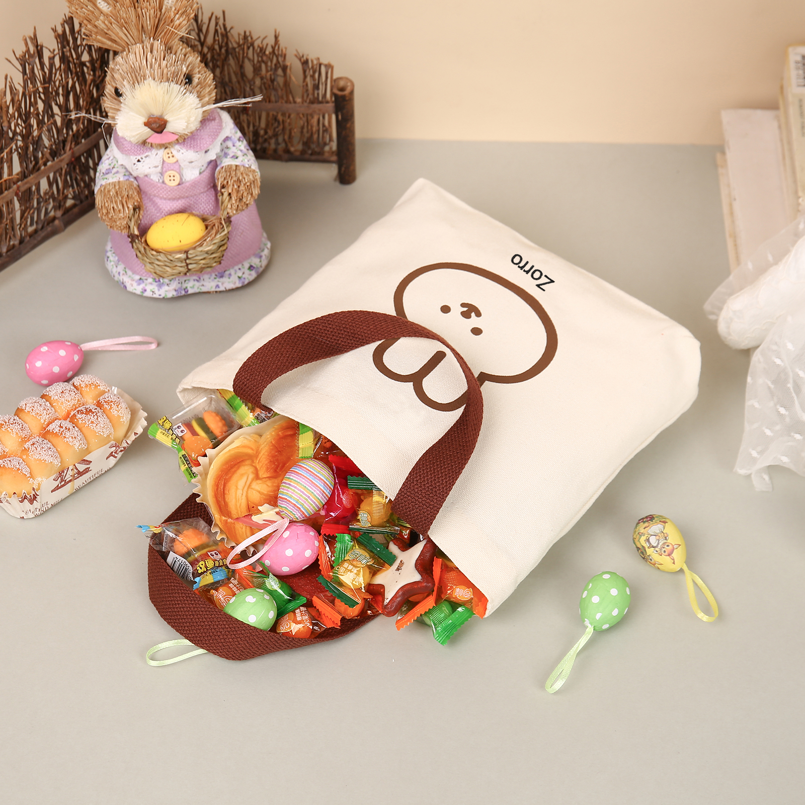 Personalised Bunny Tote Bag Customised with Name Bunny Handbag Easter Gifts-Jessemade AU