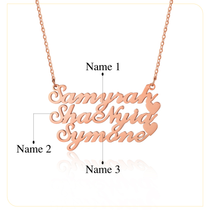 Personalised 3 Names Necklace Classic Jewelry Gift For Her-Jessemade AU