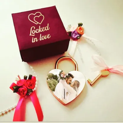 Personalised Heart Love Lock Custom Photo Padlocks Gifts For Couple-Jessemade AU