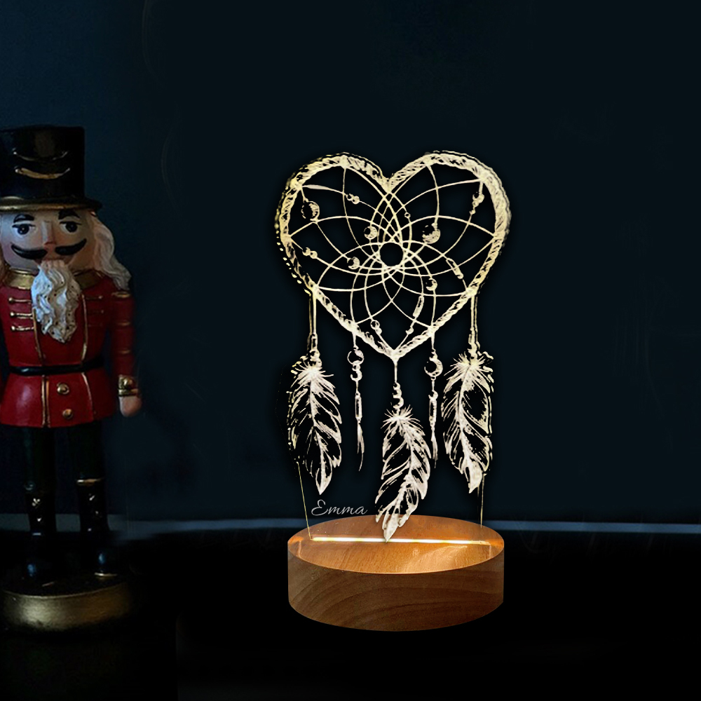 Personalised Dream Catcher Night Light Custom Name Gifts For Kids-Jessemade AU