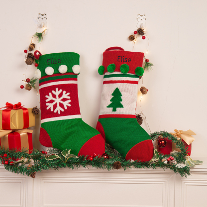 Personalised Christmas Stocking Ornament Custom 1 Name Christmas Gift Bags Gifts for Family Friends-Jessemade AU