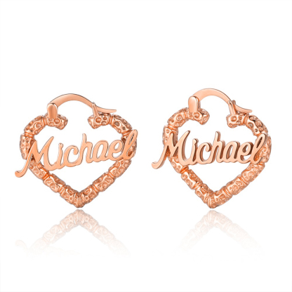 Personalised Name Drop Earring Customised Heart Earrings for Her-Jessemade AU