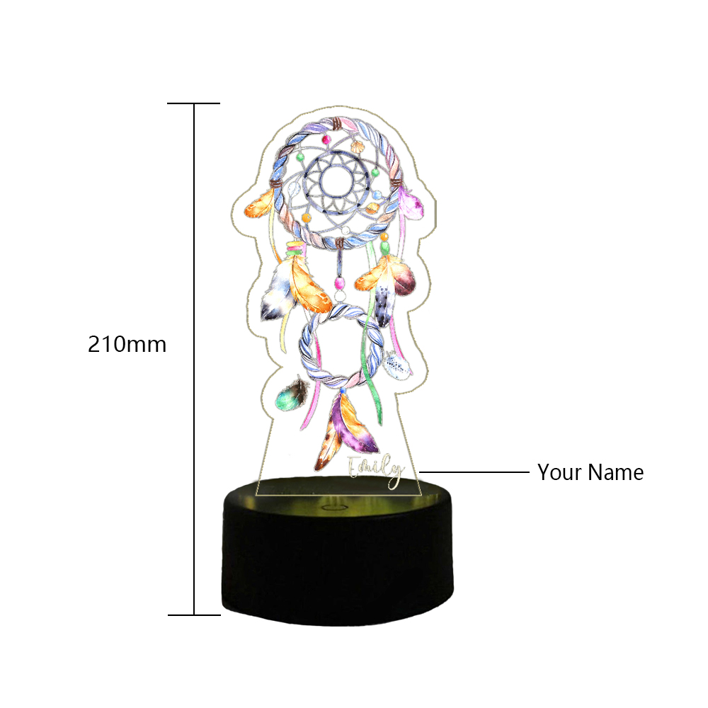 Custom Dream Catcher Night Light 7 Colours Changing Night Light With Name LED Lamp Gifts For Kids-Jessemade AU