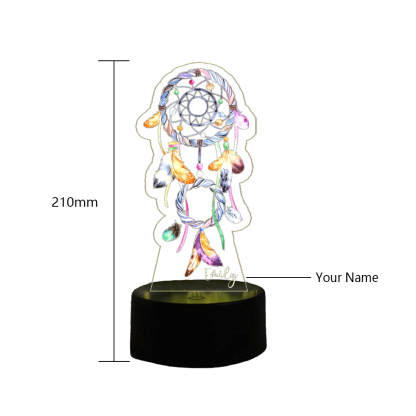 Custom Dream Catcher Night Light 7 Colours Changing Night Light With Name LED Lamp Gifts For Kids-Jessemade AU