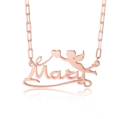 Personalised Angel Necklace Custom 1 Name Necklace Gift For Women-Jessemade AU