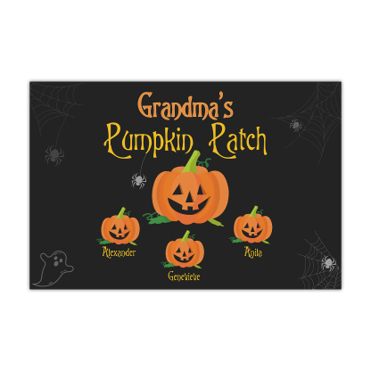 Personalised Halloween Doormat Custom 4 Names Pumpkin Doormat Home Decor - Grandma's Pumpkin Patch-Jessemade AU
