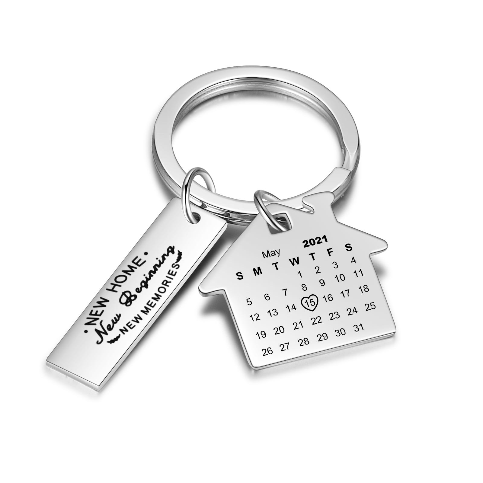 "NEW HOME, NEW BEGINNING, NEW MEMORIES" Personalised Calendar Keychain Gifts For Friends-Jessemade AU