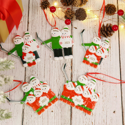 5 Names - Personalised Resin Christmas Ornaments Customised Name & Year Xmas Decor Gifts for Family Friends-Jessemade AU