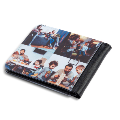 Personalised Leather Wallet Engraved Photo Short Purse Custom Folding Wallet Gifts For Him-Jessemade AU