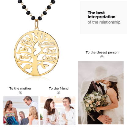 Personalised Family Tree Necklace Custom 6 Names Necklace Gift For Mother-Jessemade AU