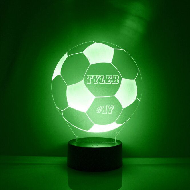 7 colour LED Football Night Light Custom Name & digital Lamp Gifts for Kids-Jessemade AU