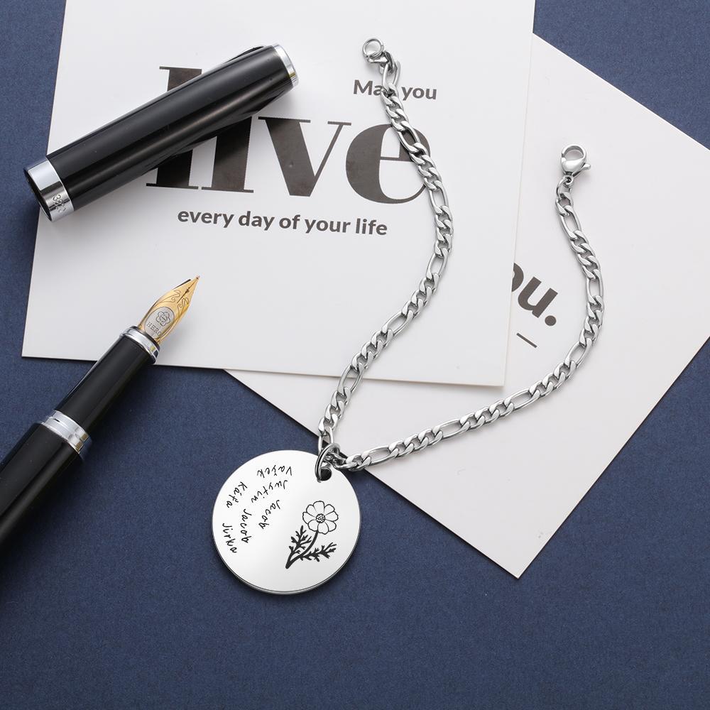 Personalised Photo Bracelet Custom  Birthflower Bracelet Memorial Gifts For Her-Jessemade AU