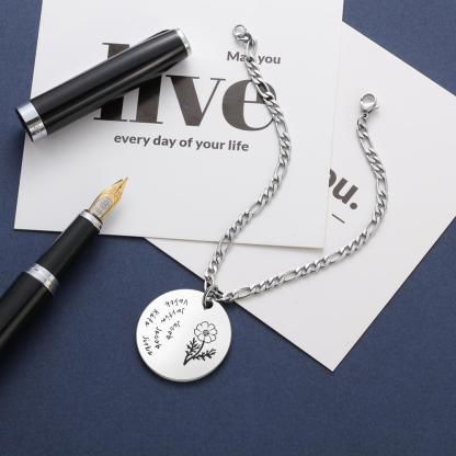 Personalised Photo Bracelet Custom  Birthflower Bracelet Memorial Gifts For Her-Jessemade AU