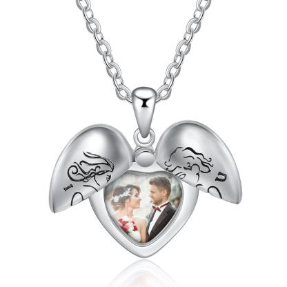 Personalised Heart Photo Locket Necklace Custom Photo Necklace Gifts For Her-Jessemade AU