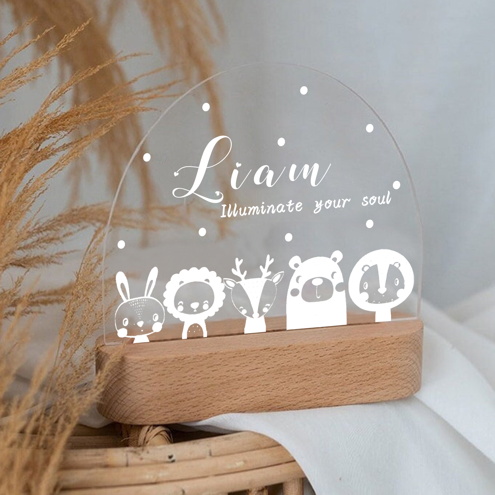 Personalised Night Light Custom Name LED Lamp Baby Gift for Kids-Jessemade AU
