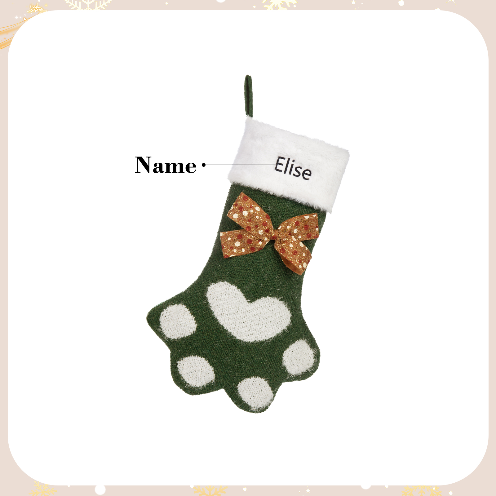 Personalised Christmas Stockings Gift Bag Customised 1 Name Christmas Sock Ornament Gift for Family Friends-Jessemade AU